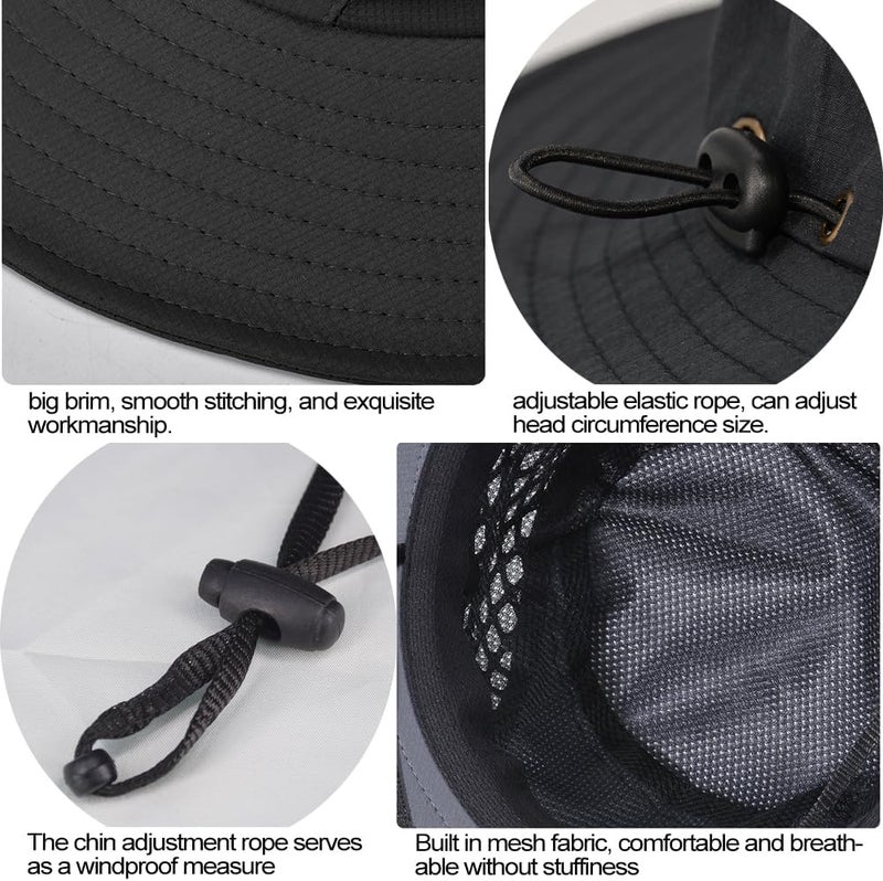 Sireck Fishing Hat, UPF50+ Wide Brim Sun Hat for Men Women, UV Protection Hiking Beach Bucket Hats Summer Safari Hat - Image 5